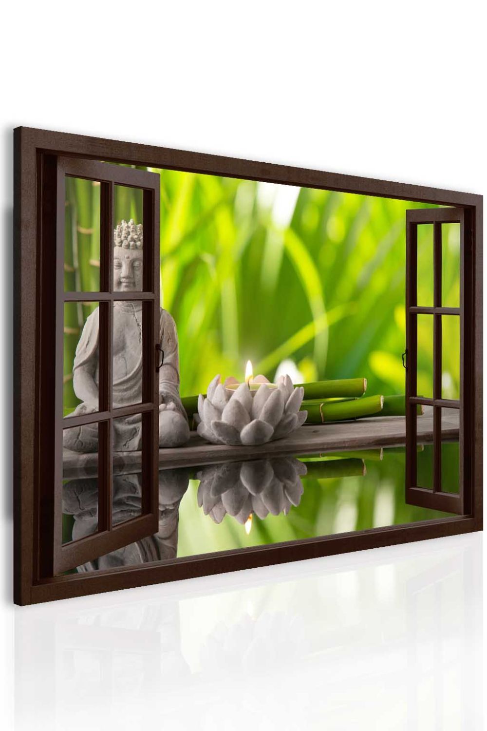 3D obraz okno Buddha Velikost (šířka x výška): 60x40 cm - S-obrazy.cz