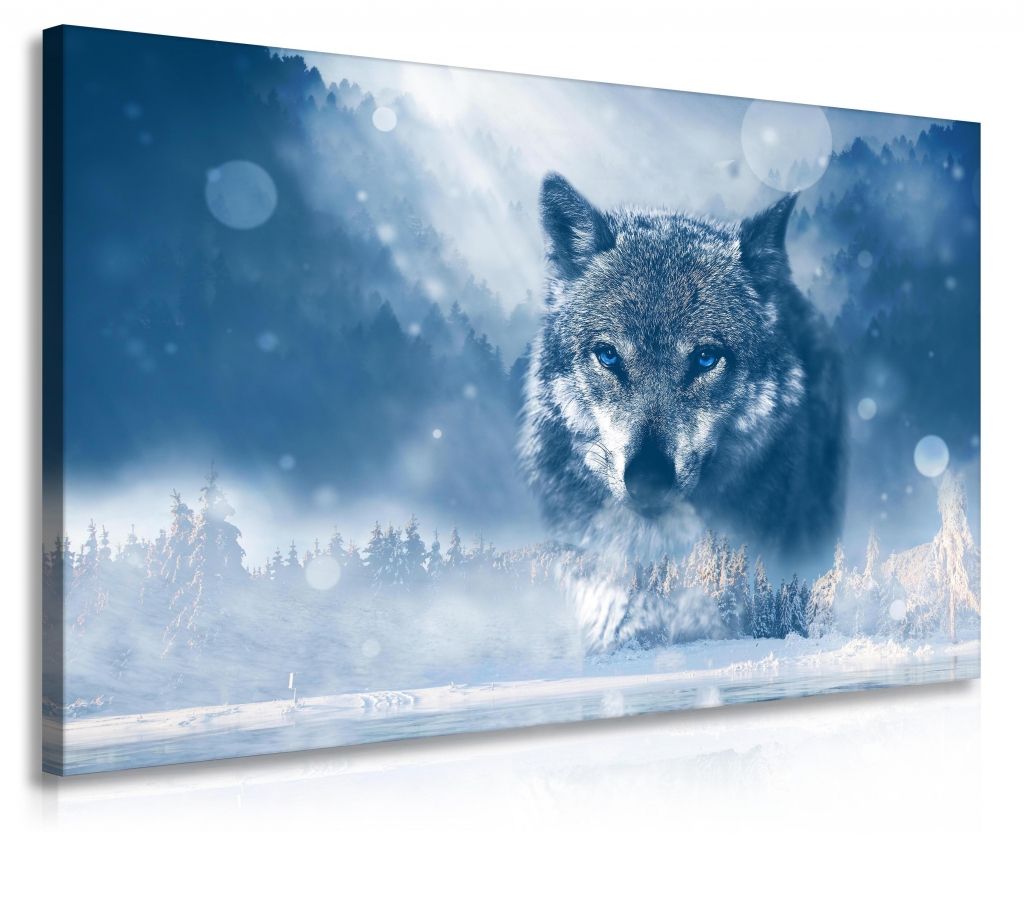 Obraz vlk nad krajinou Velikost (šířka x výška): 90x60 cm - S-obrazy.cz