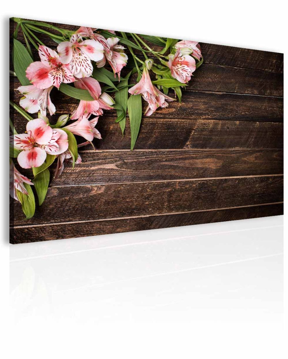 Obraz růžové květy na dřevě Velikost (šířka x výška): 60x40 cm - S-obrazy.cz