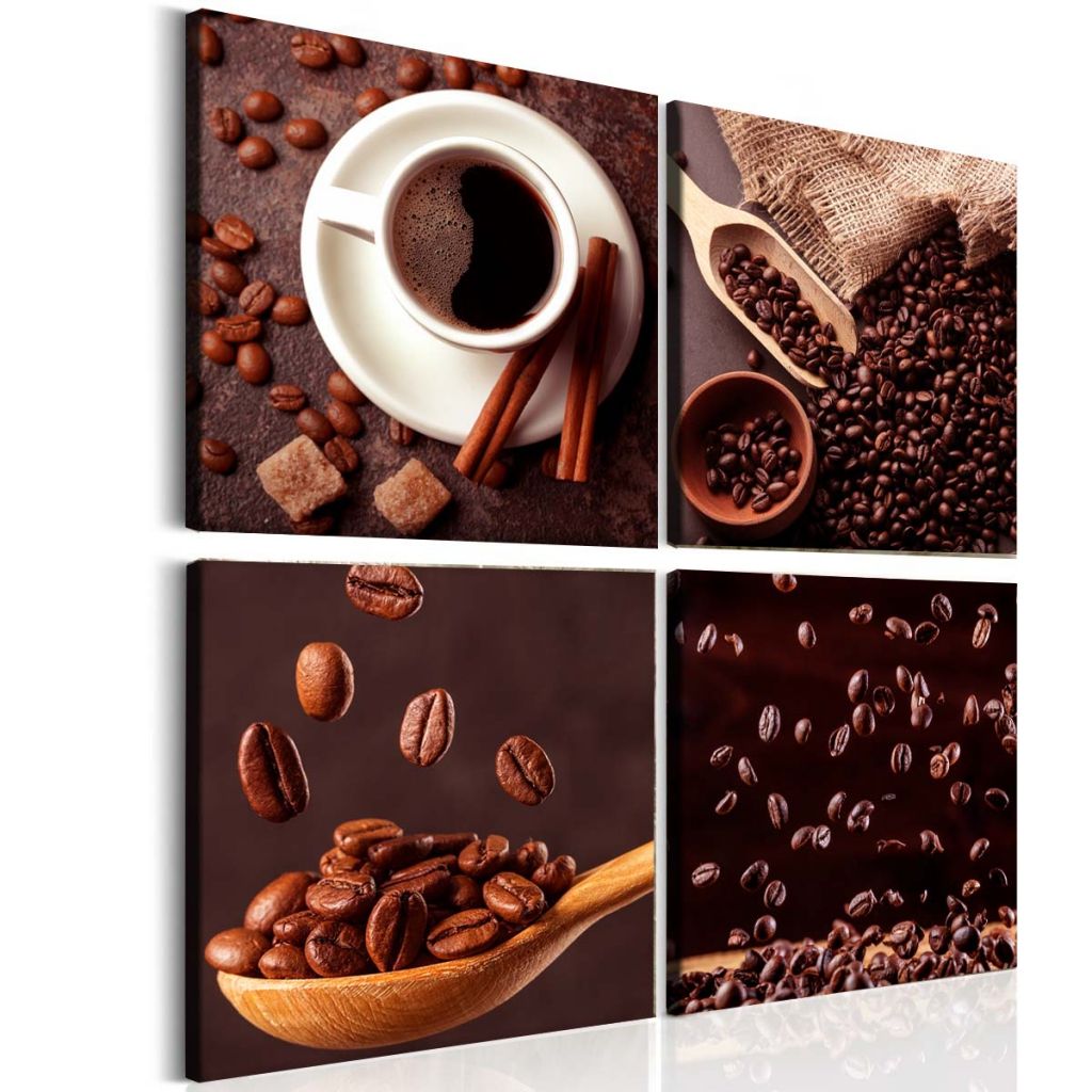 Čtyřdílný obraz šálek kávy Velikost (šířka x výška): 60x60 cm - S-obrazy.cz