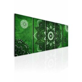 Pětidílný obraz mandala Green Velikost (šířka x výška): 125x50 cm