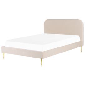 Sametová postel 180 x 200 cm béžová FLAYAT