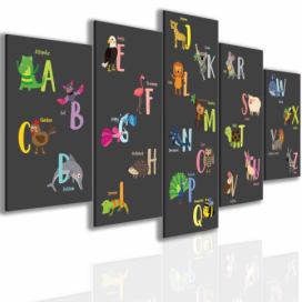 Obraz abeceda pro děti Velikost (šířka x výška): 100x50 cm