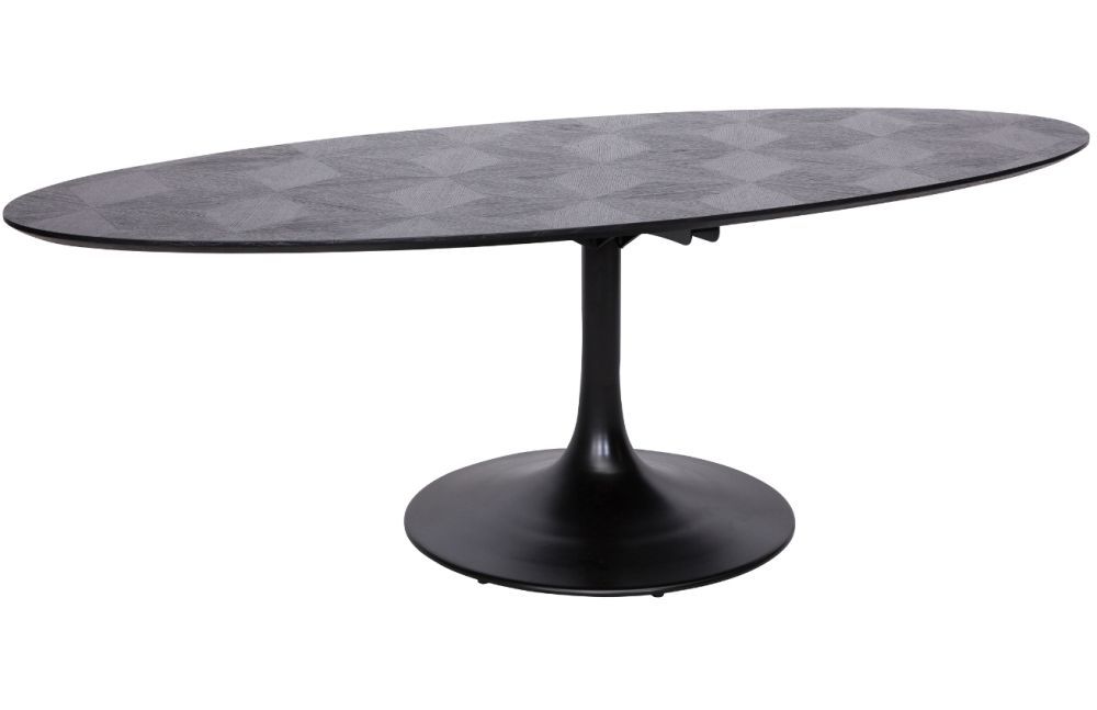 Černý dubový oválný jídelní stůl Richmond Blax 250 x 120 cm - Designovynabytek.cz