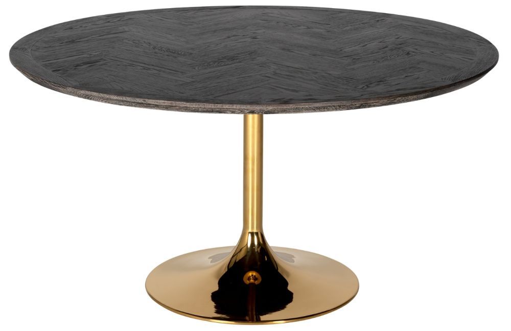 Černo zlatý dubový jídelní stůl Richmond Blackbone 140 cm - Designovynabytek.cz
