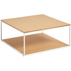 Dubový konferenční stolek Kave Home Yoana 80 x 80 cm s bílou podnoží
