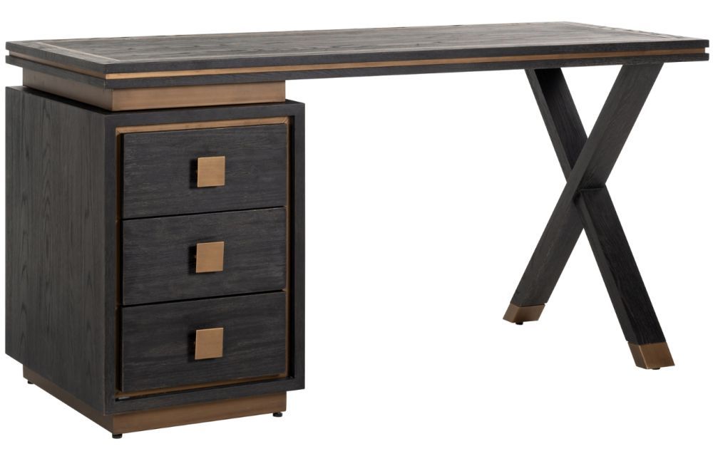 Černý dubový pracovní stůl Richmond Hunter 150 x 60 cm - Designovynabytek.cz