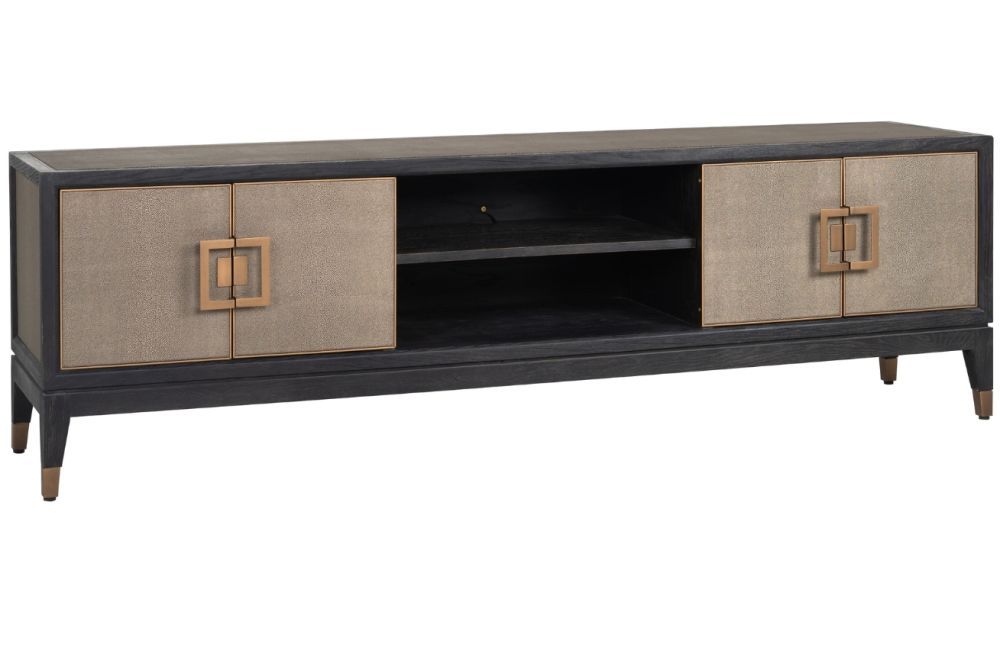 Šedý koženkový TV stolek Richmond Bloomingville 185 x 40 cm - Designovynabytek.cz