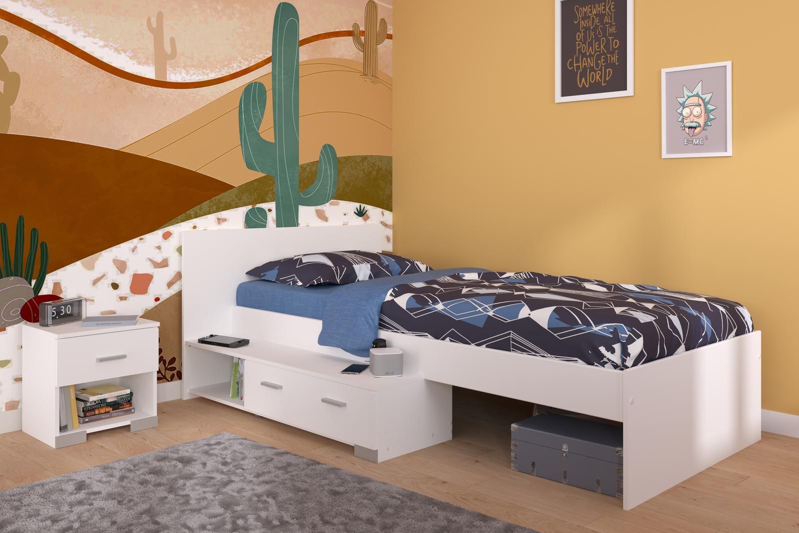 Aldo Dětská postel s prostorem bílá pro kluka Galaxy - Nábytek ALDO