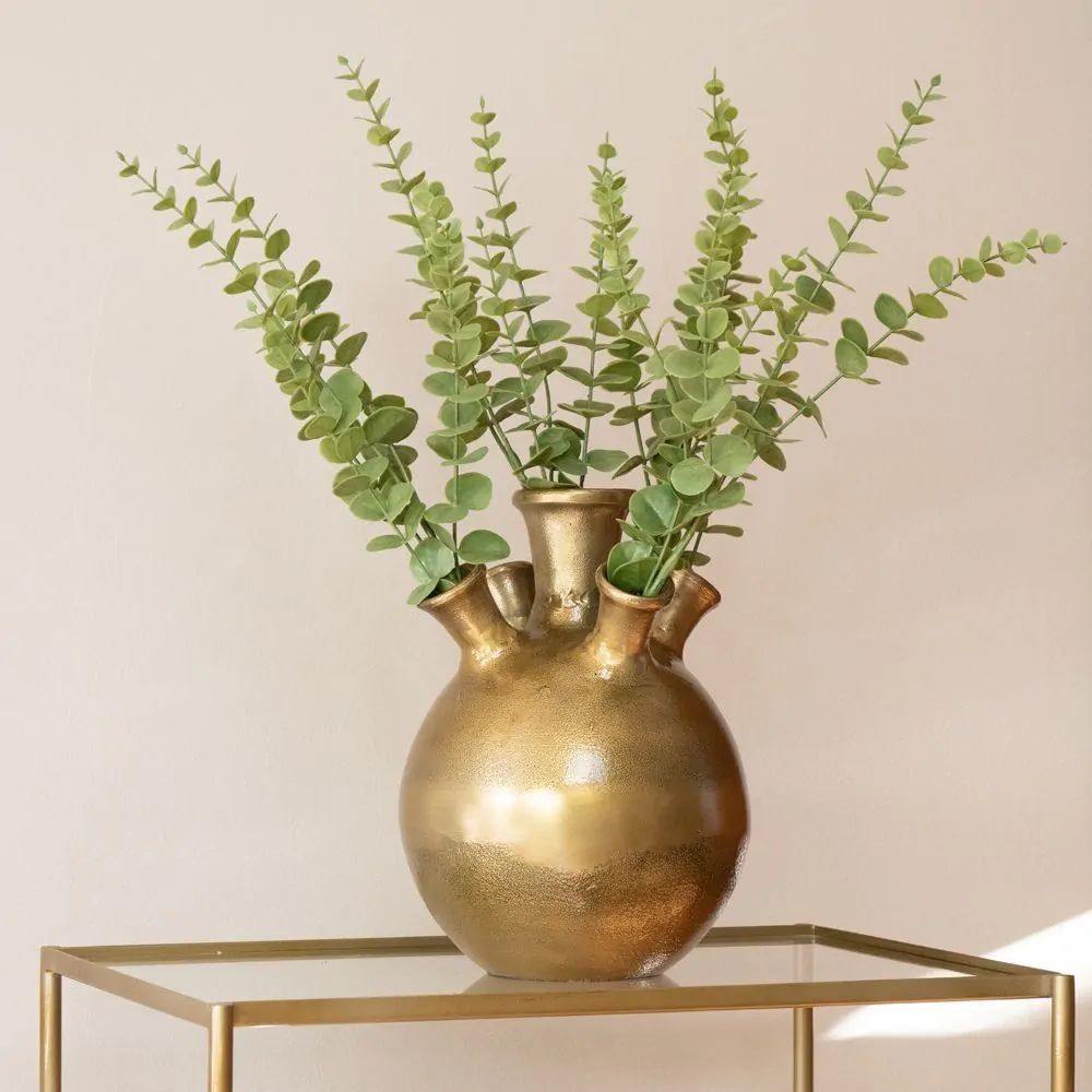 Bronzová antik kovová raw váza Tulip - 20*20*28cm Mars & More - LaHome - vintage dekorace