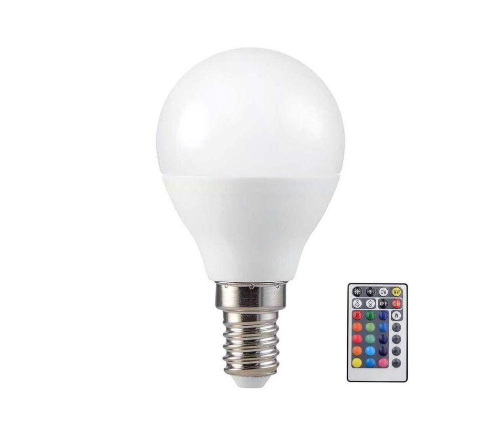  LED RGB Stmívatelná žárovka P45 E14/4,8W/230V 3000K + dálkové ovládání  -  Svět-svítidel.cz