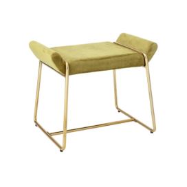 Zeleno žlutá sametová stolička Bloomingville Megan 60 x 36 cm