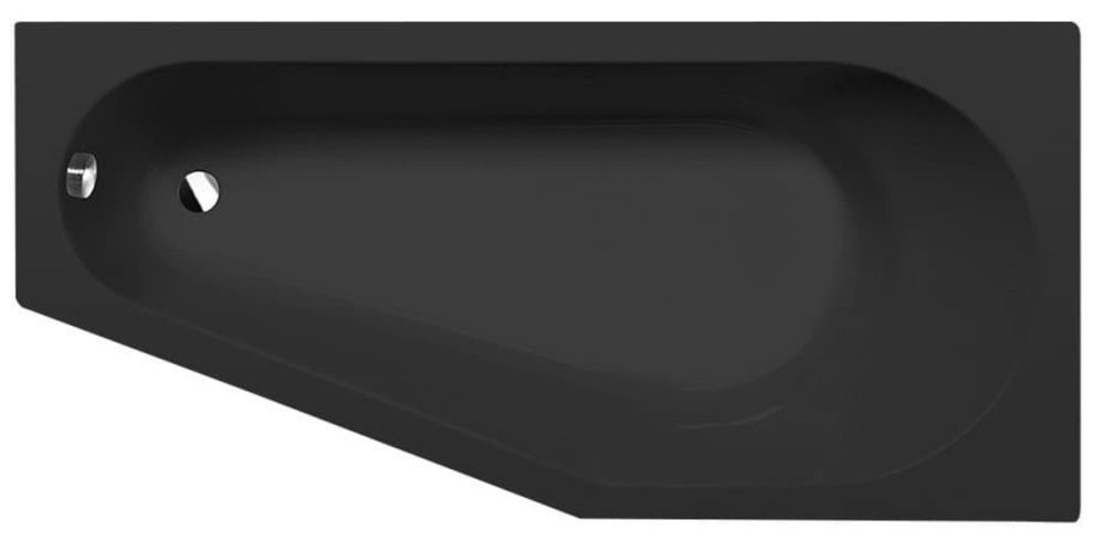 Asymetrická vana Polysan TIGRA R 80x170 cm akrylát pravá černá 90611BM - Siko - koupelny - kuchyně