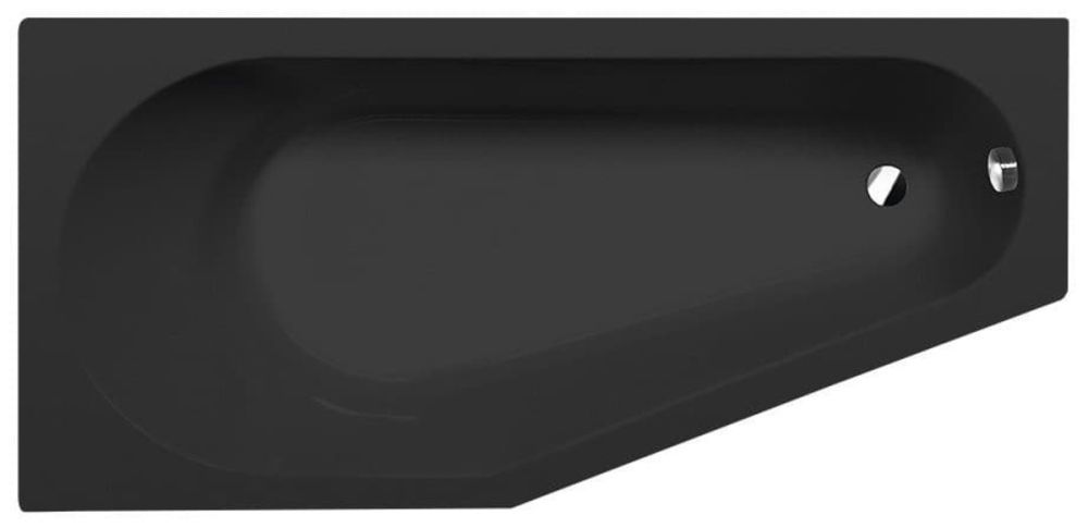 Asymetrická vana Polysan TIGRA L 80x170 cm akrylát levá černá 90111BM - Siko - koupelny - kuchyně