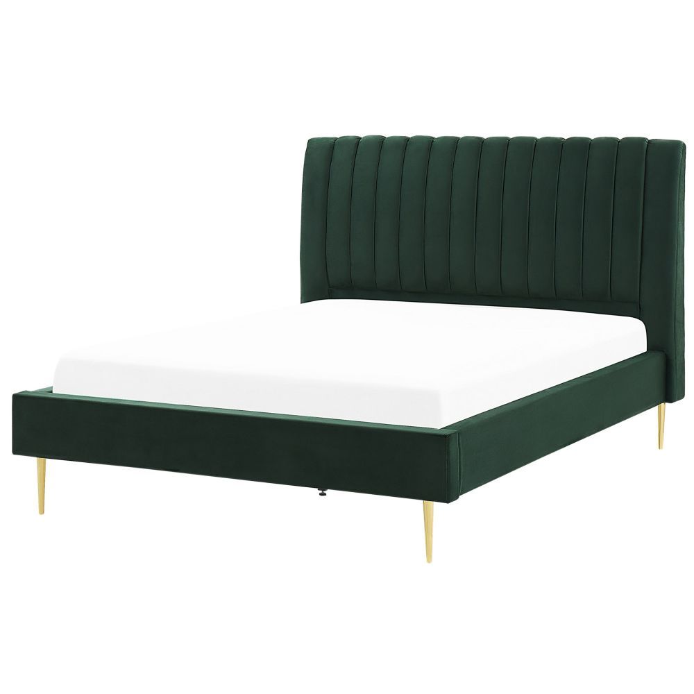 Sametová postel 140 x 200 cm zelená MARVILLE - Beliani.cz