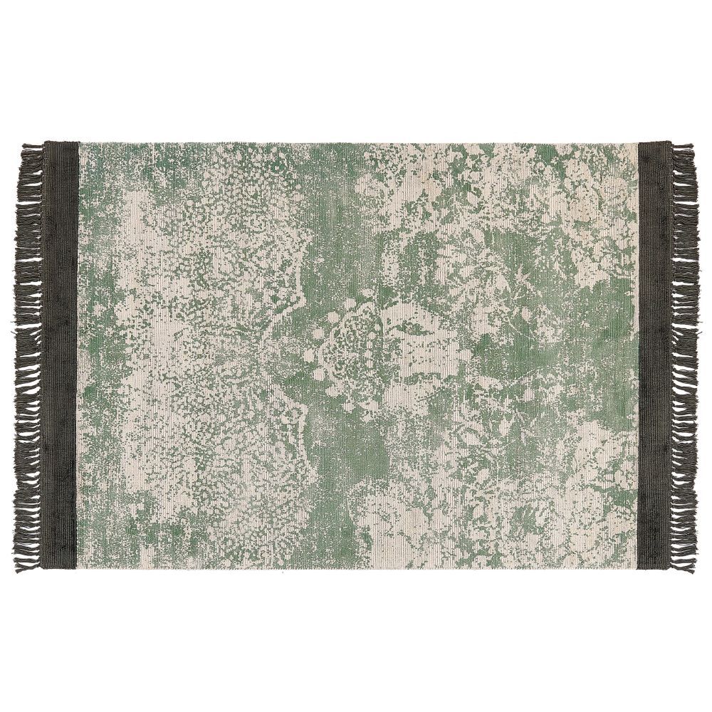 Viskózový koberec 160 x 230 cm zelený/ béžový AKARSU - Beliani.cz