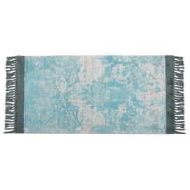 Viskózový koberec 80 x 150 cm modrý/ béžový AKARSU