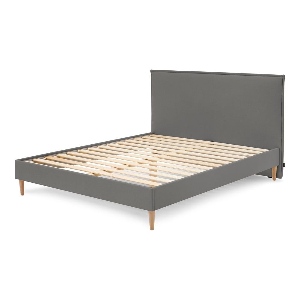 Antracitová čalouněná dvoulůžková postel s roštem 160x200 cm Sary – Bobochic Paris - Bonami.cz