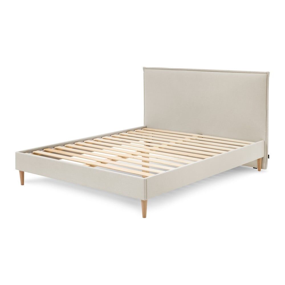 Béžová čalouněná dvoulůžková postel s roštem 180x200 cm Sary – Bobochic Paris - Bonami.cz