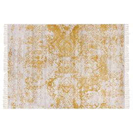 Vintage koberec 160 x 230 cm žlutý/ béžový BOYALI Beliani.cz