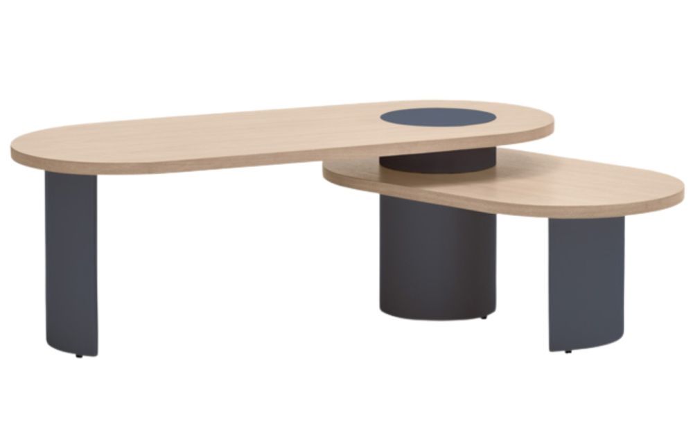 Modrý dřevěný konferenční stolek Teulat Nori 120 x 85 cm - Designovynabytek.cz