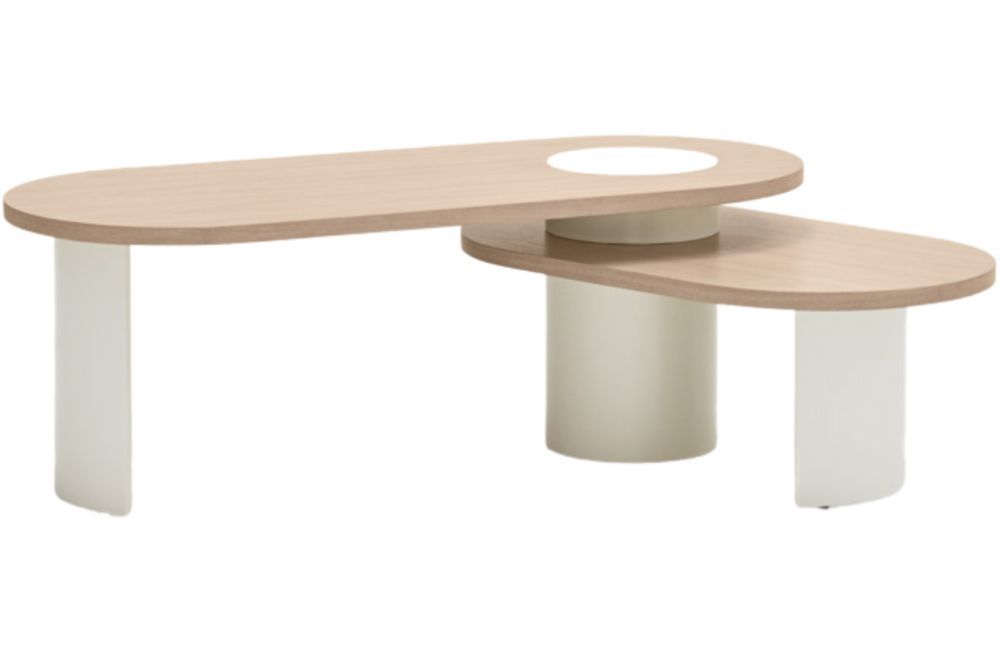 Bílý dřevěný konferenční stolek Teulat Nori 120 x 85 cm - Designovynabytek.cz