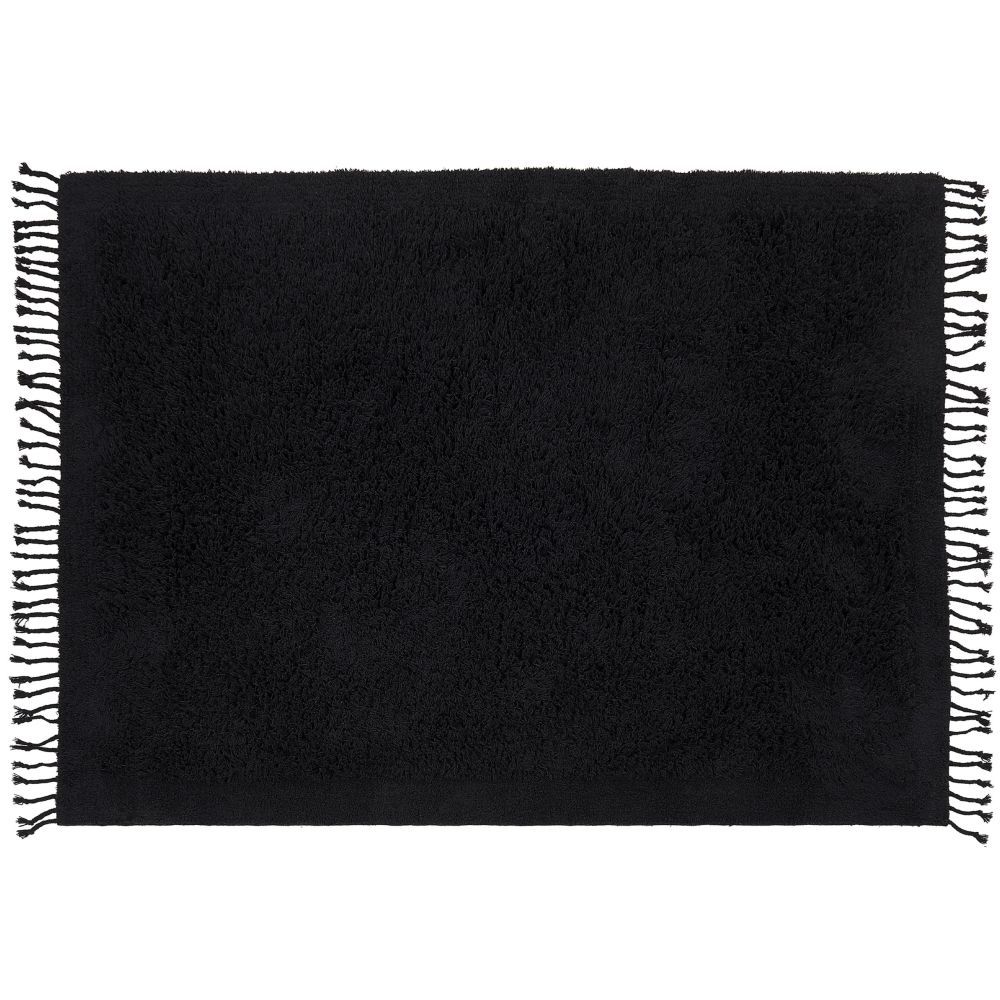 Bavlněný koberec 140 x 200 cm černý BITLIS - Beliani.cz