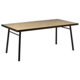 Jídelní stůl 180 x 90 cm světlé dřevo/ černý IVORIE