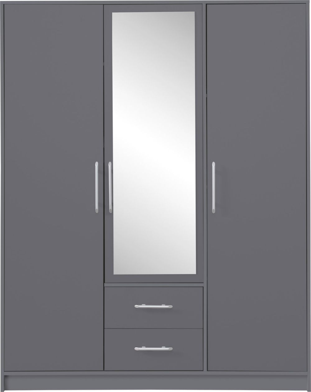 Meblar Šatní skříň SMART SR2 Meblar 150/190/56 barva: antracit se zrcadlem - DAKA nábytek