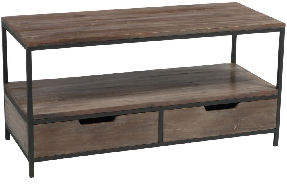 Hnědý dřevěný konferenční stolek J-line Conrad 120 x 50 cm - Designovynabytek.cz