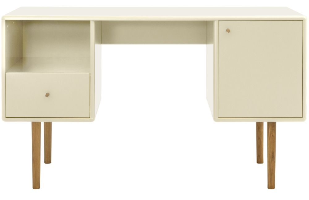 Bílý lakovaný pracovní stůl Tom Tailor Color Living 130 x 50 cm - Designovynabytek.cz