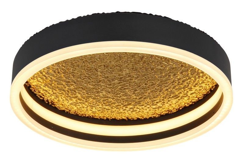 GLOBO 48460-24 HEDI stropní svítidlo LED D300mm 24W/700lm 3000K černá matná, zlatá, opál - Svítidla FEIM