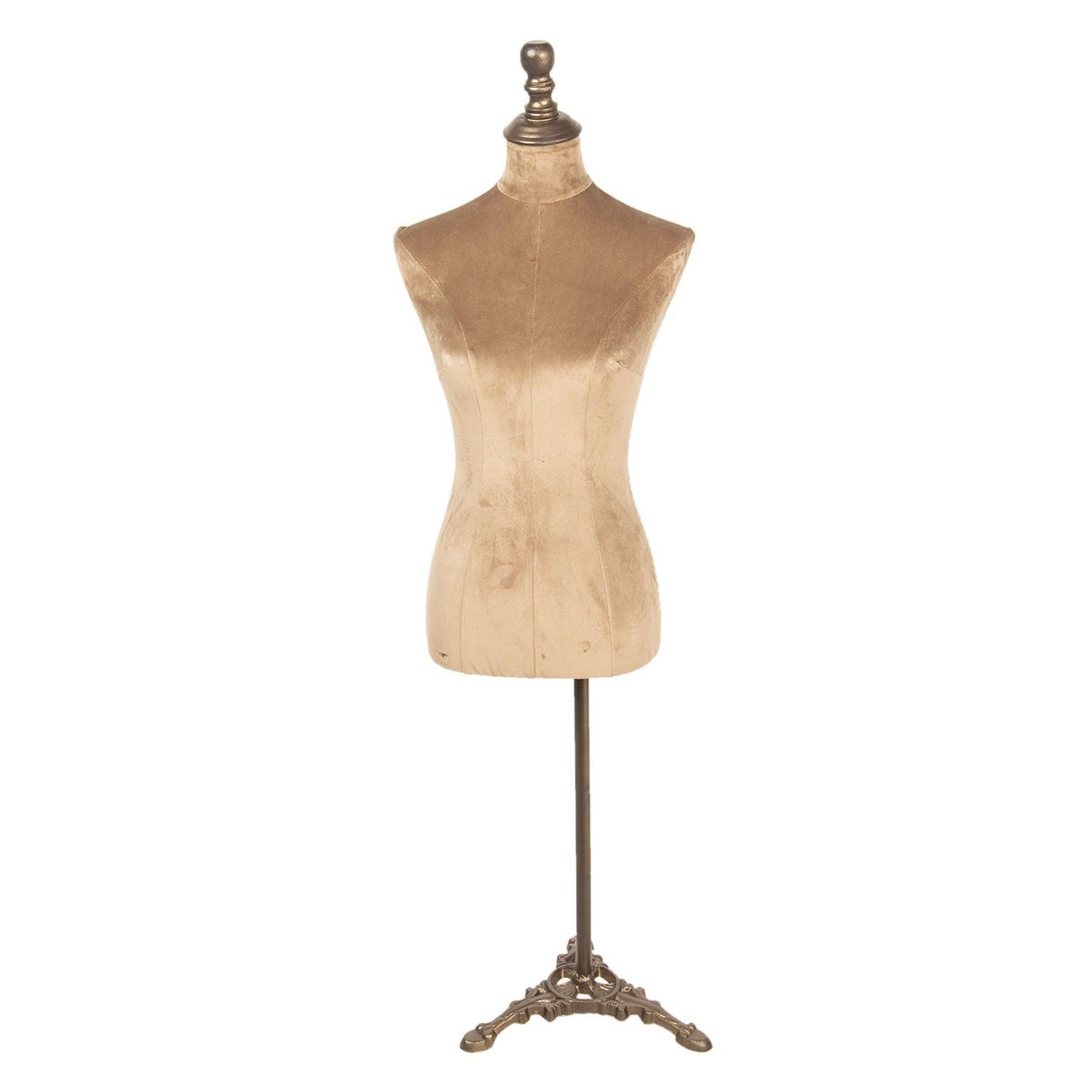 Manekýna se zlatým sametovým tělem Manequeen - 38*34*160 cm Clayre & Eef - LaHome - vintage dekorace