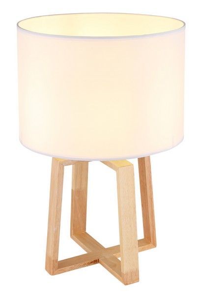 GLOBO 21621 MORITZ stolní lampa 1xE14 V450mm bílá, dřevo - Svítidla FEIM