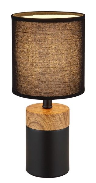 GLOBO 21623 IGA stolní lampička 1xE14 V290mm černá, imitace dřeva - Svítidla FEIM