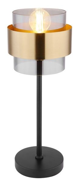 GLOBO 15560T MILLEY stolní lampička 1xE27 V470mm černá matná, mosaz - Svítidla FEIM