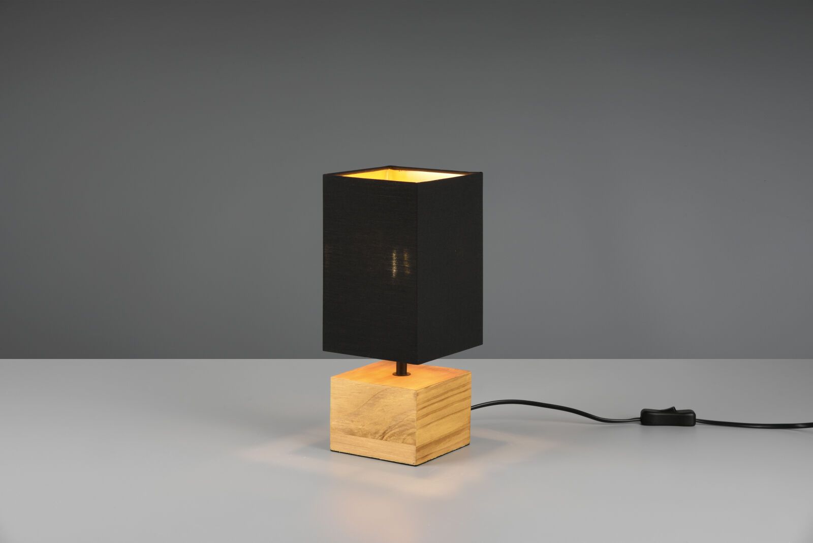 TRIO Reality R50171080 WOODY stolní lampička V300mm 1xE14 dřevo, černá - Svítidla FEIM