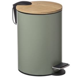 5five Simply Smart Koupelnový koš na odpadky s bambusovým víkem MODERN, 3L