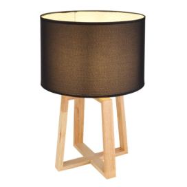 GLOBO 21621B MORITZ stolní lampa 1xE14 V450mm černá, dřevo