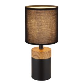 GLOBO 21623 IGA stolní lampička 1xE14 V290mm černá, imitace dřeva