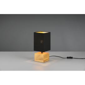 TRIO Reality R50171080 WOODY stolní lampička V300mm 1xE14 dřevo, černá