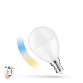 LED žárovka E14 Tuya smart WiFi opál LED P45 5W E-14 230V CCT+DIM Wi-Fi - WOJ+14414 - Wojnarowscy