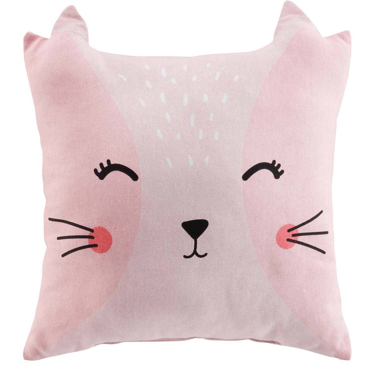 Douceur d\'intérieur Dekorační polštář s motivem kočky, 40 x 40 cm, růžový - EMAKO.CZ s.r.o.