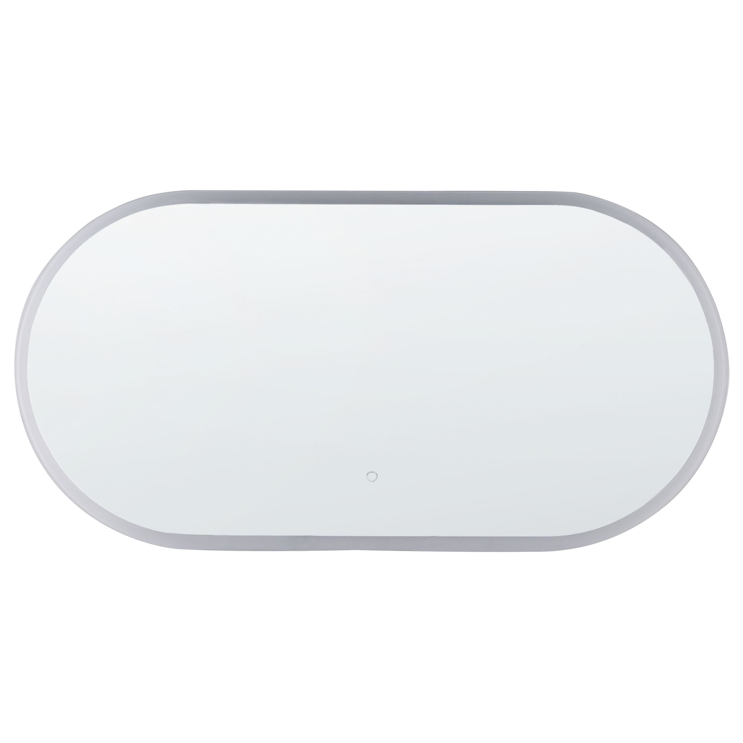 LED nástěnné zrcadlo 120 x 60 cm stříbrné CHATEAUROUX - Beliani.cz
