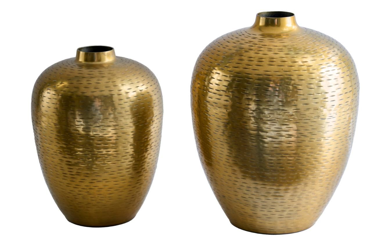 Moebel Living Set dvou zlatých hliníkových váz Barrie 31/27 cm - Designovynabytek.cz