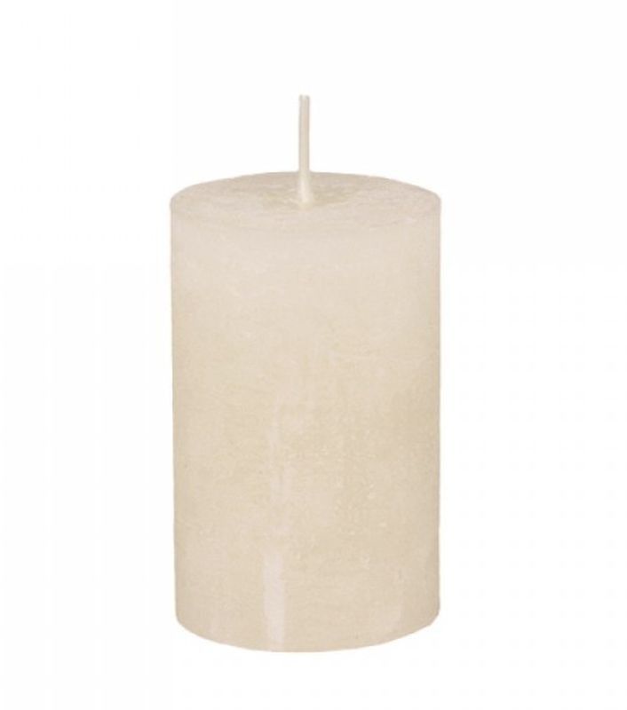 Pudrová široká svíčka Rustic pillar nude - Ø 5 *8cm / 16h Chic Antique - LaHome - vintage dekorace