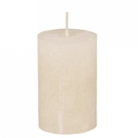 Pudrová široká svíčka Rustic pillar nude - Ø 5 *8cm / 16h Chic Antique LaHome - vintage dekorace