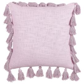 Bavlněný polštář se střapci 45 x 45 cm růžový LYNCHIS
