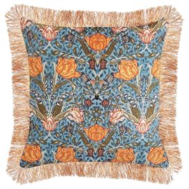 Bavlněný polštář 45 x 45 cm modrý/oranžový MITELLA