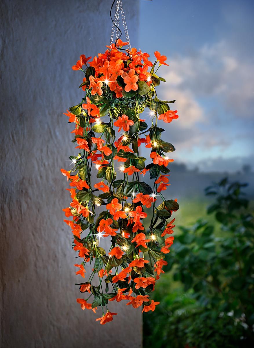 Weltbild Solární závěsná dekorace Magické květy, oranžová - Velký Košík